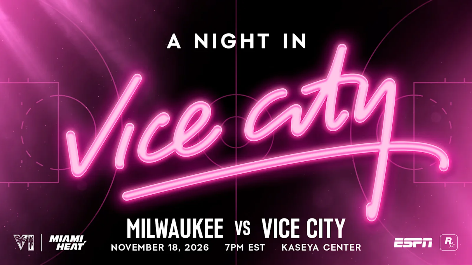 A Night in Vice City, evento GTA 6 dei Miami Heat contro i Milwaukee Bucks